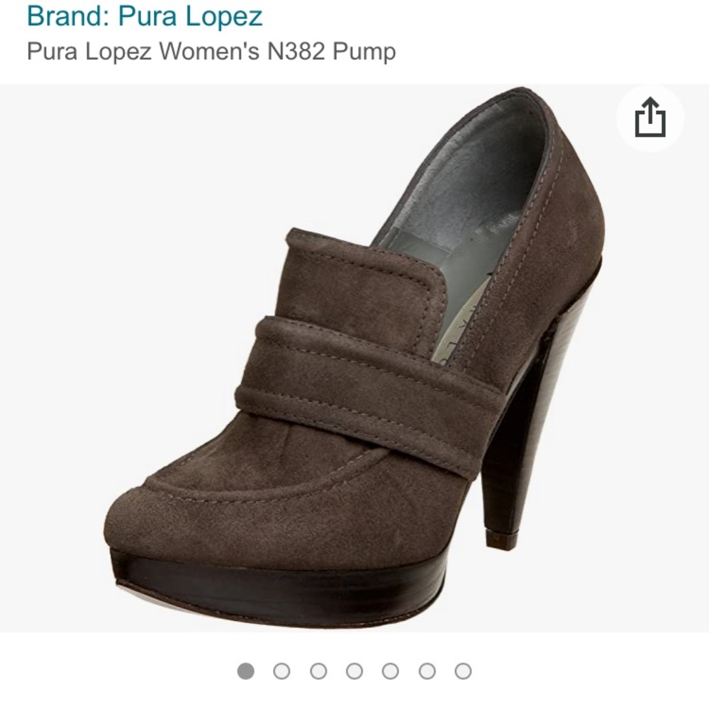 Pura Lopez suede heeled loafers
